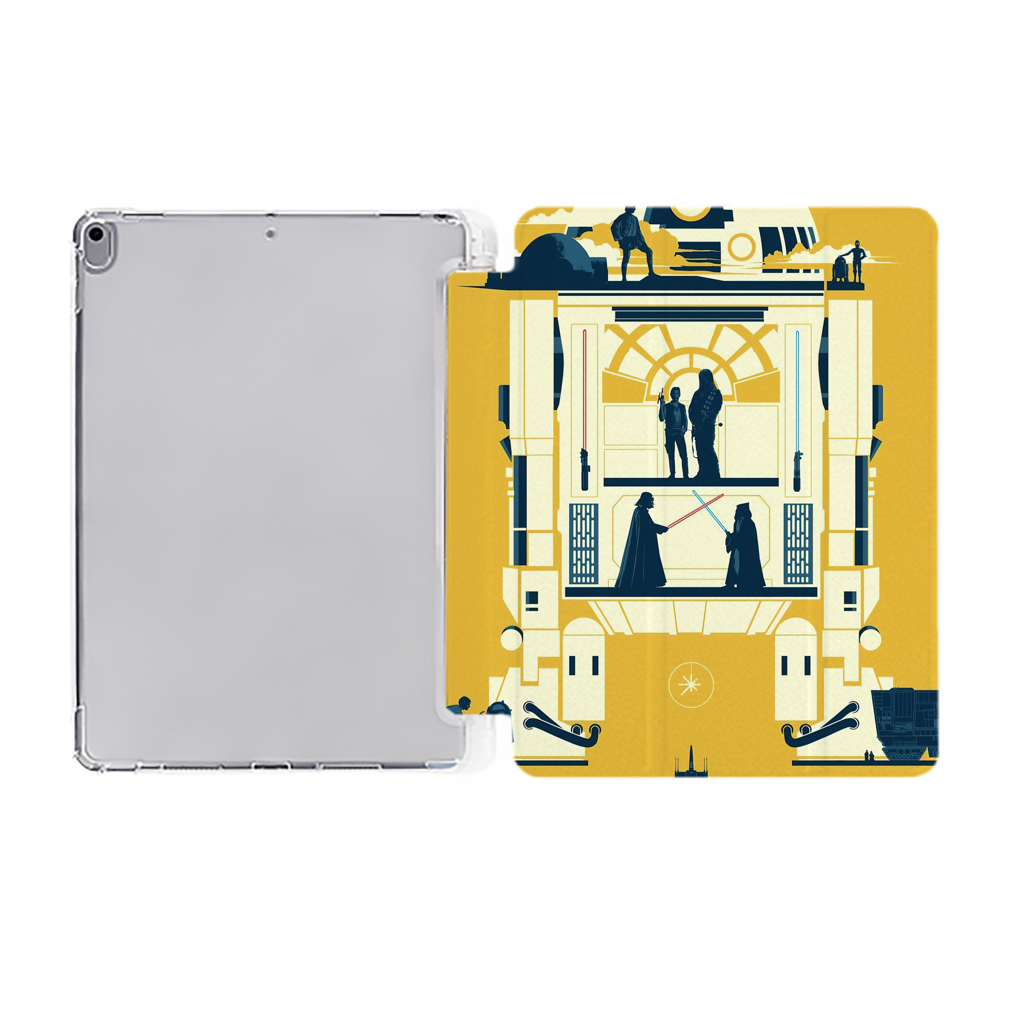 （画像用） スター・ウォーズ Star Wars IPad ケース ペン収納付き 三つ折りスタンド PUレザー×シリコン 対応機種9.5/10.5/10.9インチ